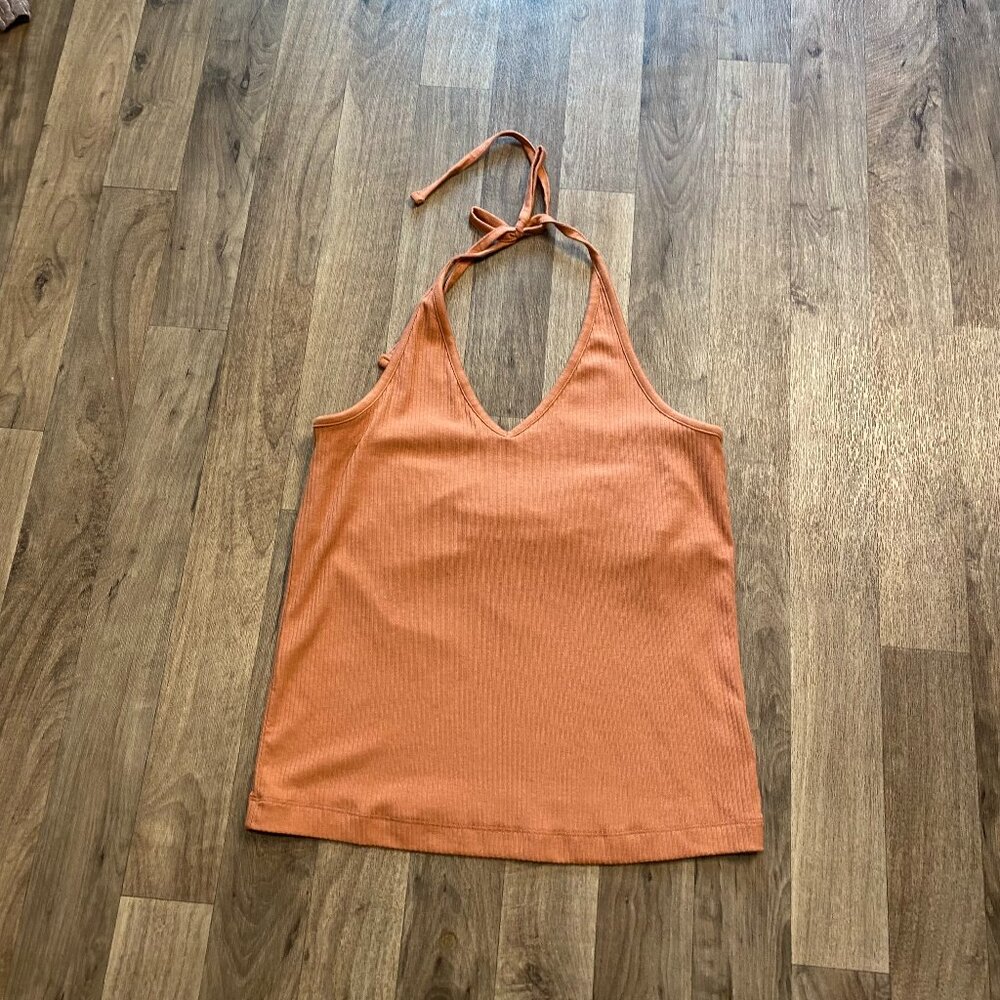 Old Navy Peach Halter Camisole Cropped Tank Size XL Summer Casual Sporty Minimal